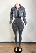 Load image into Gallery viewer, Luxe Cropped Jacket &amp; Jumpsuit Set(black)