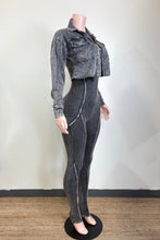 Load image into Gallery viewer, Luxe Cropped Jacket &amp; Jumpsuit Set(black)