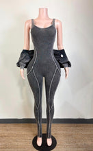 Load image into Gallery viewer, Luxe Cropped Jacket &amp; Jumpsuit Set(black)