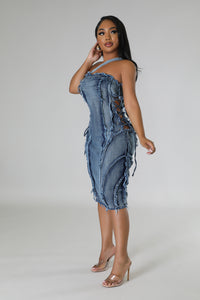 Distressed Denim Dress