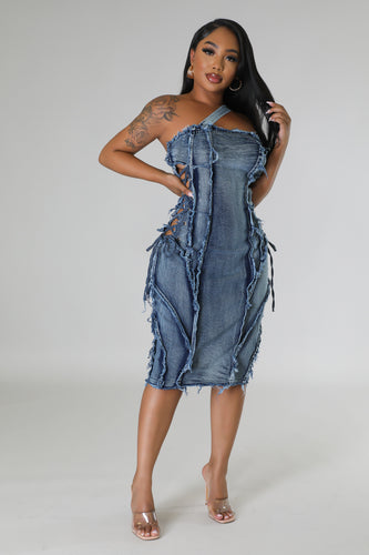 Distressed Denim Dress