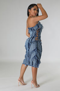 Distressed Denim Dress