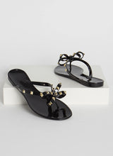 Load image into Gallery viewer, MIDNIGHT BLACK STUDDED SANDALS