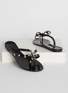 MIDNIGHT BLACK STUDDED SANDALS