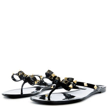 Load image into Gallery viewer, MIDNIGHT BLACK STUDDED SANDALS
