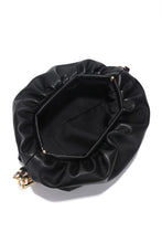 Load image into Gallery viewer, Black Chained Ruched Bag