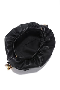 Black Chained Ruched Bag