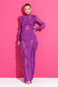 Magenta Mesh Dress