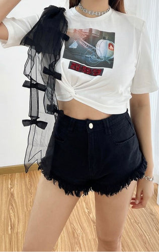 Ruffled Crop T-Shirt