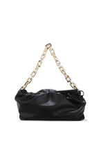 Load image into Gallery viewer, Black Chained Ruched Bag