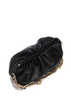 Load image into Gallery viewer, Black Chained Ruched Bag