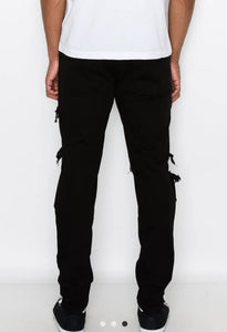 Distressed Black Denim