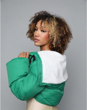 Load image into Gallery viewer, Crop Puffer Jacket(Green)