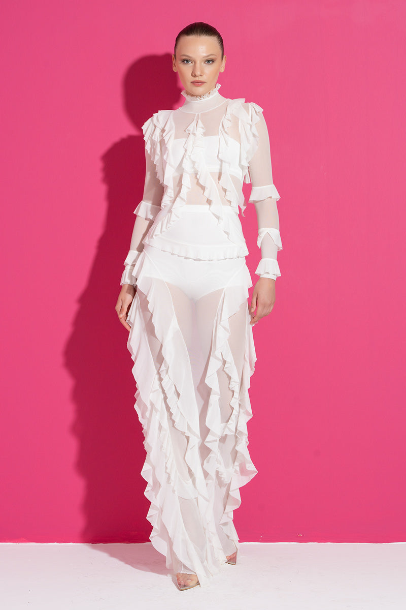Off-White Mesh Dress