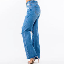 Load image into Gallery viewer, Play It Cool High Waist Wide Leg Distressed Jeans
