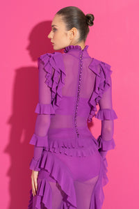 Magenta Mesh Dress